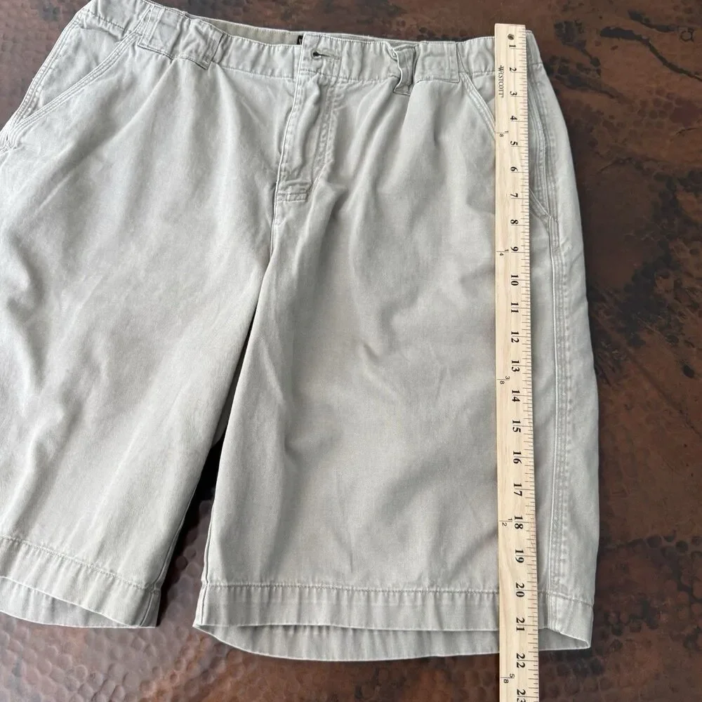 SCOTTeVEST TEC Sev Walking Shorts Men 36 Tan Cargo 8 Pocket Cotton Twill Utility